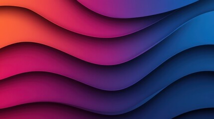 Abstract Wavy Background in Gradient Colors of Purple, Pink, Blue, and Orange for Modern Design Projects and Creative Digital Artwork Applications