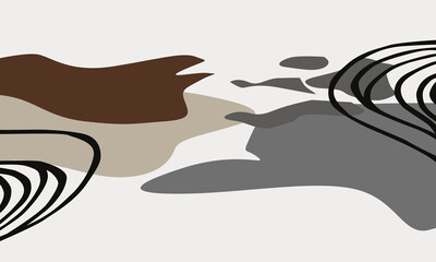 contemporary abstract design with organic shapes, earthy tones, and bold black outlines. ideal for wall art, branding, or creativive decor in spaces aiming for minimalist and shopisticated look