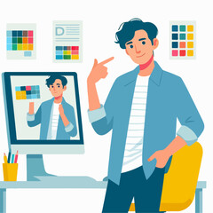 illustration of designer person