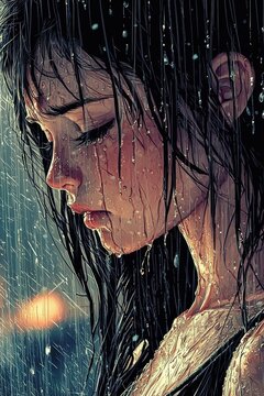 Expressive artwork highlighting sorrowful moments of childhood.