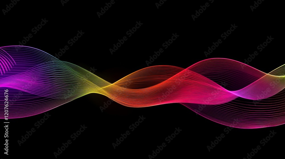 Aufkleber futuristic neon glowing lines background with high-speed light trails effect. dynamic and vibrant mo