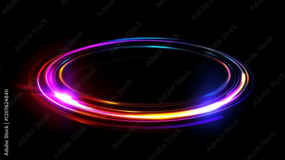 Aufkleber futuristic neon glowing lines background with high-speed light trails effect. dynamic and vibrant mo