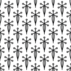 Seamless monochrome vector textures, black and white abstract geometric patterns. Design element for textile, print, fabric.