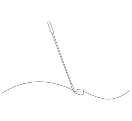 Golf stick continuous line. Continuous one line drawing golf stick. Sport, competition concept. Single line drawing