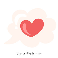 Frame with heart on cloud and love emoji icon