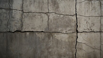 Fototapeta premium Close-Up of Weathered Concrete Wall with Cracks and Rough Texture – Industrial Urban Background