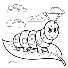 Caterpillar coloring page design.