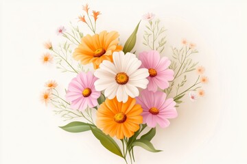 An infographic-style illustration of zinnia flower varieties, with labeled sections and colorful diagrams on a white background