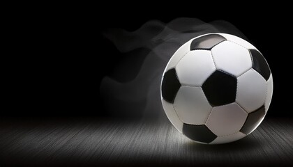 Fototapeta premium soccer ball on black background