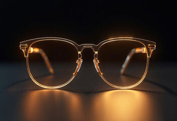 glasses on black background