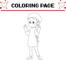 medical boy with surgery costume coloring page for kids