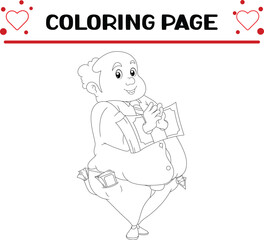 rich officer is handcuffed with dollar bills corruption coloring page for kids