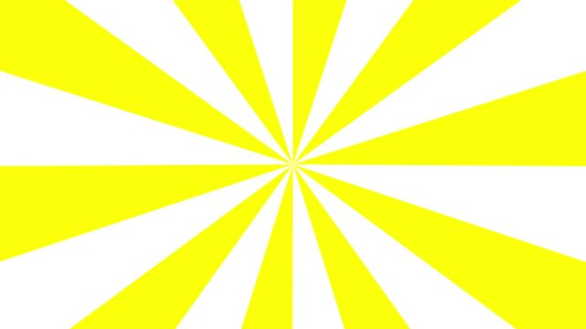 Rotating Yellow and White Sun Rising Pattern Background Loop