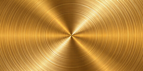 Circular brushed gold shiny radial bronze texture golden metallic abstract background
