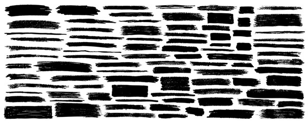 set of grunge paint, ink brush strokes. brush collection isolated on white background. Trendy brush stroke for black ink paint,grunge backdrop, dirt banner,watercolor design and dirty texture.