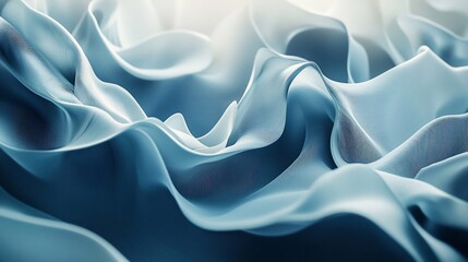 Obraz premium Abstract blue fabric waves, flowing textile texture.