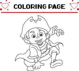 columbus boy with pirates coloring page for kids