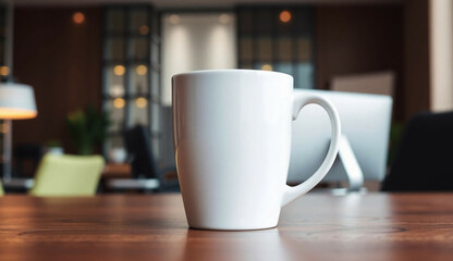 Coffee mug on the desk