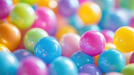 Multicolored candy-like bokeh orbs, fun and playful, sugary and cheerful tone 