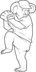 Koala Baseball Baseball glove Animal Vector Graphic Art Illustration