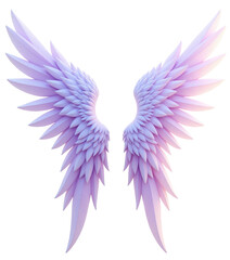 Obraz premium Pair of lavender feathered wings transparent background