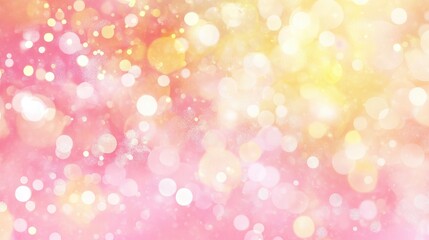 Obraz premium Pastel pink and yellow bokeh blend, floral-inspired tones, soft springtime ambiance