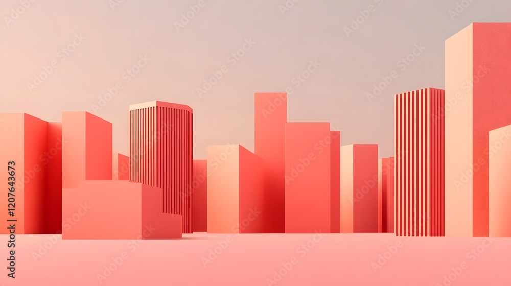 Poster isolated architectural silhouettes with soft gradients and elegant minimal backdrop