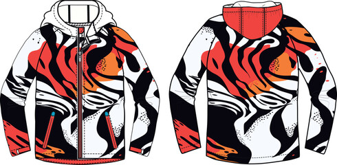 Tiger Print Jacket or Zebra Print Seamless Pattern and background design