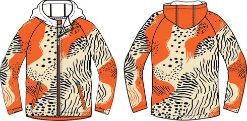 Tiger Print Jacket or Zebra Print Seamless Pattern and background design