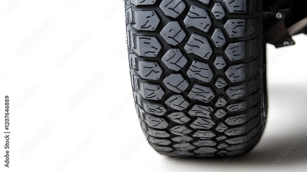Poster high-performance tire featuring deep tread patterns for optimal safety and reliability