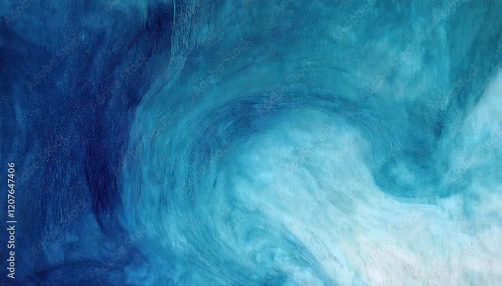 Poster abstract textured blue gradient resembling ocean currents, with flowing wave-like patterns, ideal fo