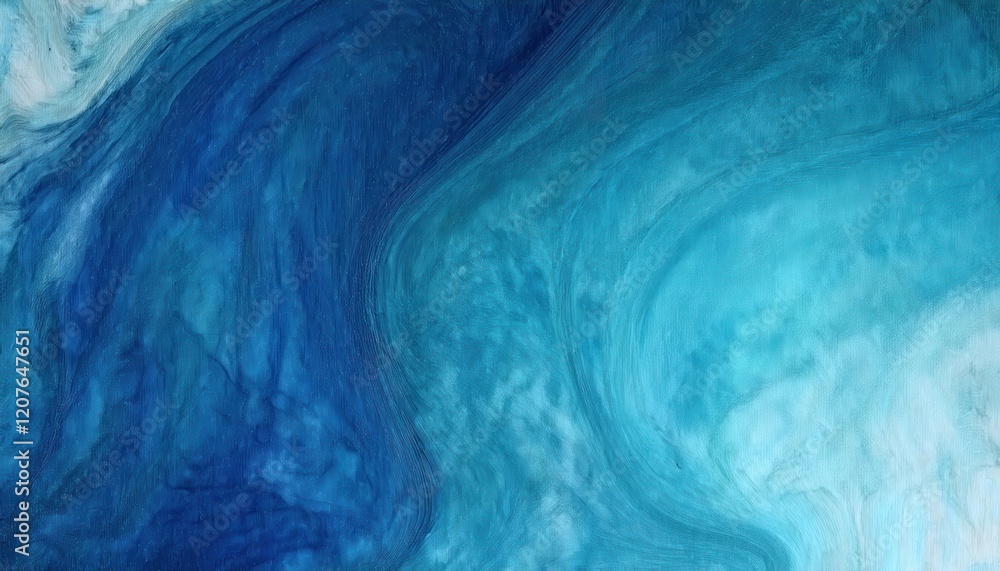 Poster abstract textured blue gradient resembling ocean currents, with flowing wave-like patterns, ideal fo