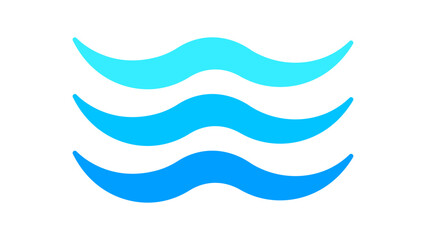 Naklejka premium ocean waves icon, water symbol, sea waves, wave water ripple flow for graphic, water splash shape