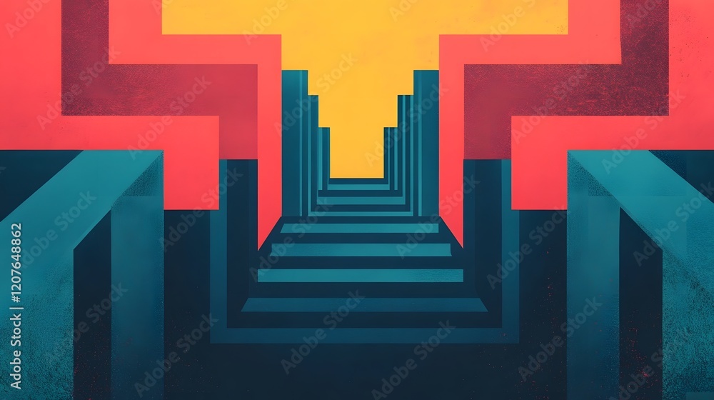 Poster abstract maze reflection symbolizing adaptive problem-solving strategies