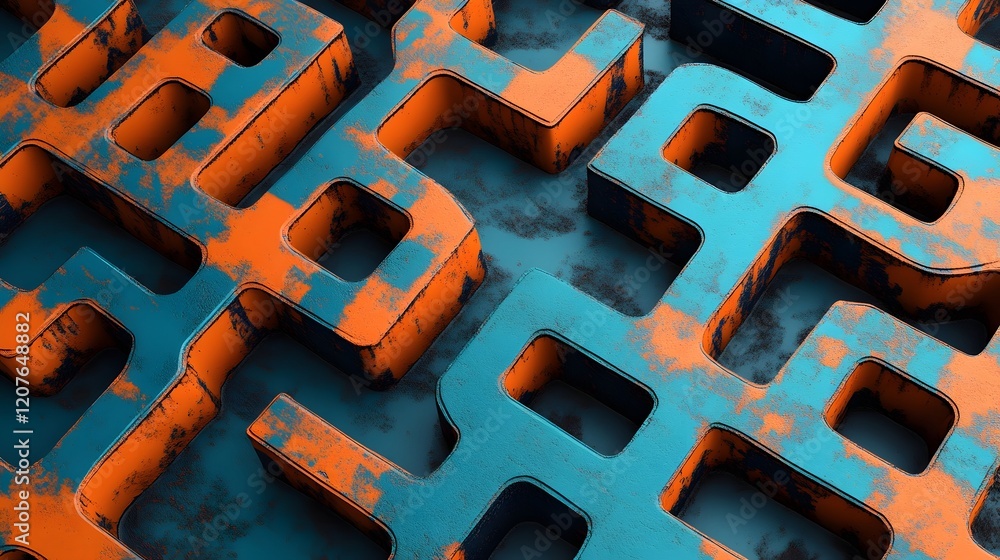 Fototapete abstract maze reflections symbolizing problem-solving and adaptive strategies
