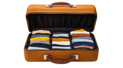 Neatly Packed Suitcase with Colorful Clothes Displayed for a Perfect Travel Experience and Adventure