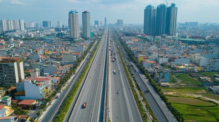 Fototapeta premium Real Estate and Infrastructure, Demand for housing and services in areas experiencing population influx.