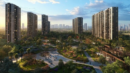 Obraz premium Real Estate and Infrastructure, Demand for housing and services in areas experiencing population influx.