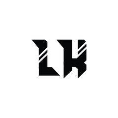 LK monogram logo design letter text name symbol monochrome logotype alphabet character simple logo
