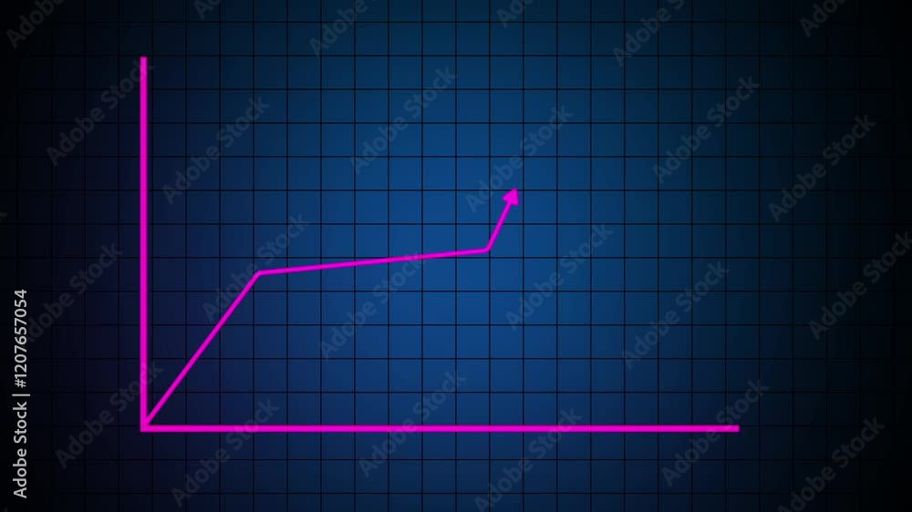Poster business growth and business success glowing graph presentation. finance business graph chart with u