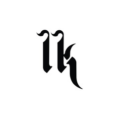 Obraz premium LK monogram logo design letter text name symbol monochrome logotype alphabet character simple logo