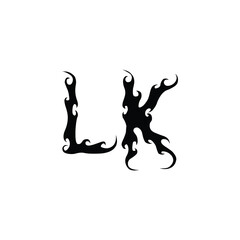 Fototapeta premium LK monogram logo design letter text name symbol monochrome logotype alphabet character simple logo