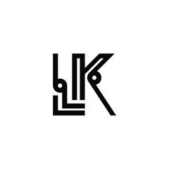 LK monogram logo design letter text name symbol monochrome logotype alphabet character simple logo