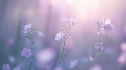 Naklejka premium Soft, hazy bokeh in lilac and mint, ethereal and calming, dreamy background design 