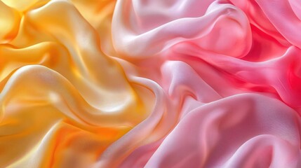 Obraz premium Abstract Drapery of Peach and Golden Silk Fabric