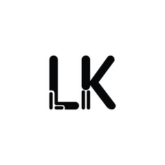 LK monogram logo design letter text name symbol monochrome logotype alphabet character simple logo