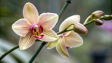 Close-up of a single orchid bloom with intricate details, blooming flowers, nature's beauty