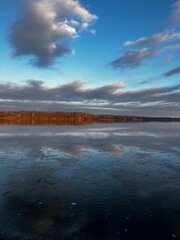 sunset over the river