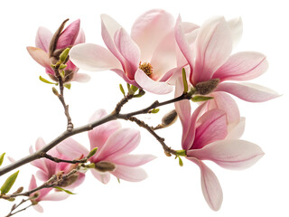 Obraz premium A photo featuring a branch of pink flowered magnolia
