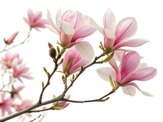 Obraz premium A photo featuring a branch of pink flowered magnolia